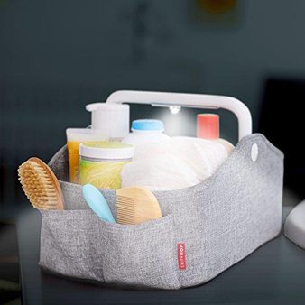 133 Pcs – Skip Hop Nursery Style Light-Up Diaper Caddy, Grey – New – Retail Ready