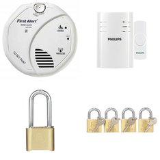 Pallet - 304 Pcs - Home Security & Safety, Hardware, Safes, Hand Tools - Customer Returns - Brinks, Brink's, First Alert, Jasco