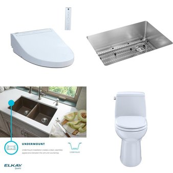 Pallet – 18 Pcs – Hardware, Kitchen & Bath Fixtures – Customer Returns – Kohler, TOTO USA, ELKAY, Signature Hardware