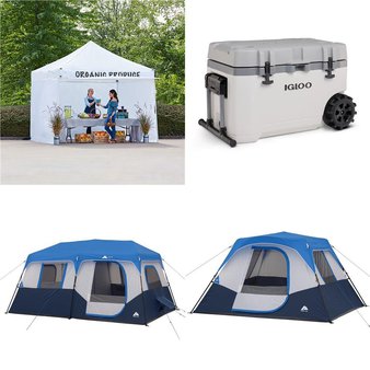 CLEARANCE! Pallet – 11 Pcs – Camping & Hiking – Customer Returns – Ozark Trail, Coleman, The Coleman Company, Inc., Igloo