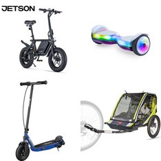 Pallet – 9 Pcs – Powered, Cycling & Bicycles – Customer Returns – Jetson, Razor Power Core, Razor, Allen Sports