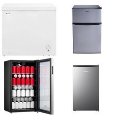 Pallet – 6 Pcs – Bar Refrigerators & Water Coolers, Freezers, Refrigerators – Customer Returns – Galanz, HISENSE, Arctic King