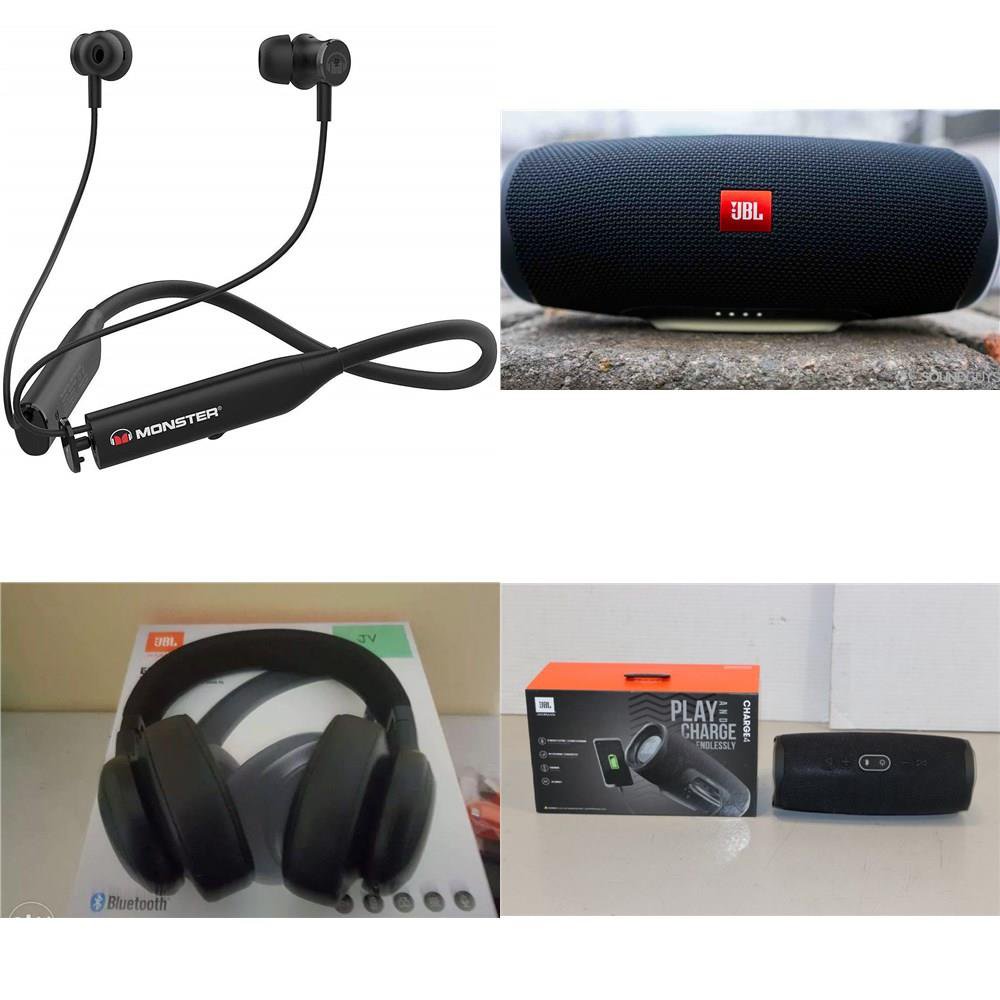 8 Pcs JBL, Monster Headphones & Portable Speakers Refurbished