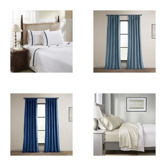1 Pallet – 282 Pcs – Rugs & Mats, Curtains & Window Coverings, Sheets, Pillowcases & Bed Skirts, Bath – Mixed Conditions – Unmanifested Home, Window, and Rugs, Eclipse, Fieldcrest, Sun Zero