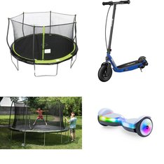 Pallet – 13 Pcs – Powered, Vehicles, Trains & RC, Trampolines, Outdoor Play – Customer Returns – Razor, Jetson, Spalding, New Bright