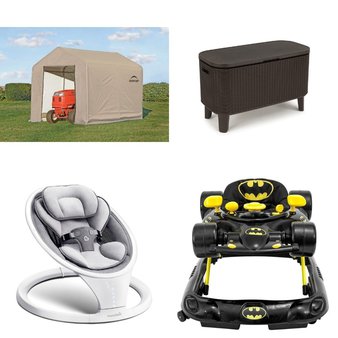 Pallet – 8 Pcs – Walkers, Swings & Bouncers, Patio & Outdoor Lighting / Decor, Unsorted, Home Security & Safety – Customer Returns – Munchkin, ShelterLogic, Keter, Kidde