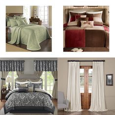 6 Pallets - 379 Pcs - Curtains & Window Coverings, Womens, Bedding Sets, Sheets, Pillowcases & Bed Skirts - Mixed Conditions - Eclipse, Madison Park, Journee Collection, Easy Street