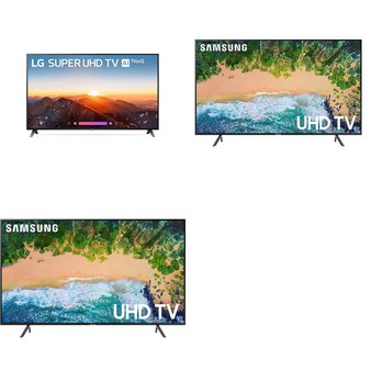 3 Pcs – LED/LCD TVs (70″ – 75″) – Refurbished (GRADE A) – Samsung, LG