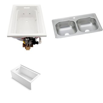 Pallet – 3 Pcs – Kitchen & Bath Fixtures, Hardware – Customer Returns – Kohler, ELKAY