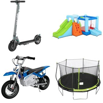 6 Pallets – 102 Pcs – Powered, Vehicles, Trains & RC, Outdoor Play, Trampolines – Customer Returns – Razor, Razor Power Core, Adventure Force, Jetson