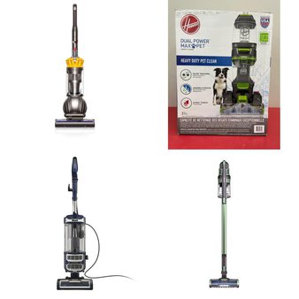 Pallet – 12 Pcs – Vacuums – Damaged / Missing Parts / Tested NOT WORKING – Hoover, Shark, Dyson, SharkNinja