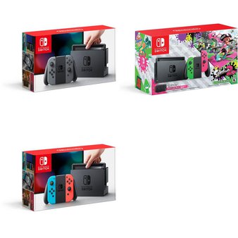 10 Pcs – Nintendo Switch Consoles – Refurbished (GRADE C) – Models: HACSKAAAA, HACSKABAA, Switch Hardware with Splatoon 2 Neon Green/Neon Pink Joy-Cons