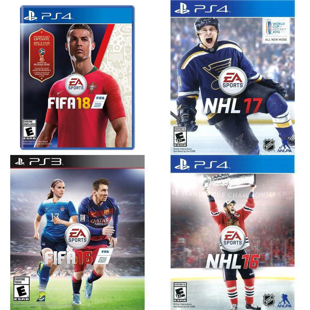 59 - Sony Games - New FIFA 18 Standard Edition (PlayStation 4), FIFA 16 (PS3), NHL 17(PS4), NHL 16 (PS4)