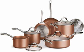 20 Pcs – Tramontina 11-Piece Metallic Copper Nonstick Cookware Set – New – Retail Ready