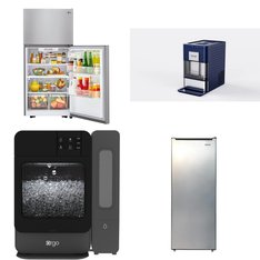 6 Pallets – 59 Pcs – Bar Refrigerators & Water Coolers, Freezers, Refrigerators, Ice Makers – Customer Returns – Primo Water, HISENSE, Igloo, Galanz