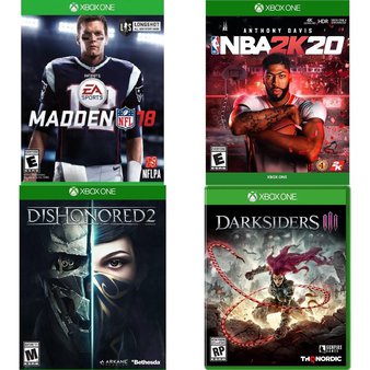 110 Pcs – Microsoft Video Games – Used, New, Like New, Open Box Like New – Madden NFL 18 (Xbox One), Dishonored 2 – Xbox One Standard Edition, NBA 2K20 (Xbox One), Darksiders III Xbox One