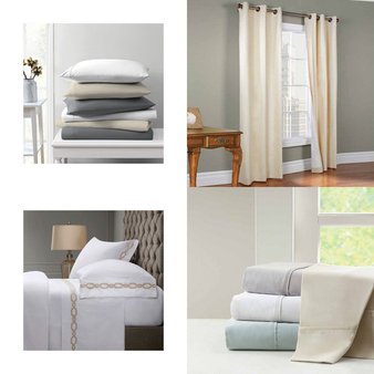 Pallet – 212 Pcs – Curtains & Window Coverings, Rugs & Mats, Sheets, Pillowcases & Bed Skirts, Kitchen & Dining – Mixed Conditions – Unmanifested Home, Window, and Rugs, Eclipse, Madison Park, Fieldcrest