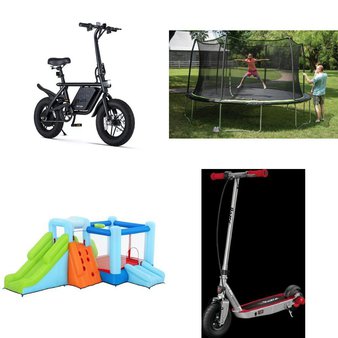 Pallet – 18 Pcs – Powered, Vehicles, Trains & RC, Trampolines, Cycling & Bicycles – Customer Returns – Razor Power Core, Razor, Maisto, Jetson