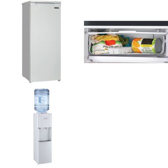 CLEARANCE! Pallet – 4 Pcs – Refrigerators, Bar Refrigerators & Water Coolers, Freezers, Unsorted – Customer Returns – Igloo, Primo Water, Thomson
