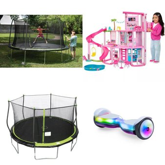 Pallet – 9 Pcs – Trampolines, Powered, Vehicles, Trains & RC, Cycling & Bicycles – Customer Returns – New Bright, Allen Sports, JumpKing, Barbie