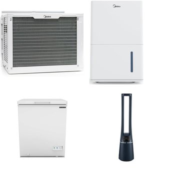 CLEARANCE! Pallet – 9 Pcs – Humidifiers / De-Humidifiers, Freezers, Griddles & Skillets, Air Conditioners – Overstock – Midea, Blackstone