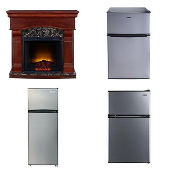 Pallet – 5 Pcs – Refrigerators, Bar Refrigerators & Water Coolers, Fireplaces – Customer Returns – Galanz, Arctic King, Bold Flame, Frigidaire
