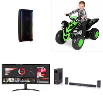 Pallet – 25 Pcs – Speakers, Monitors, Vehicles, CD Players, Turntables – Customer Returns – onn., Onn, VIZIO, YAMAHA