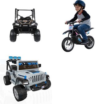 Pallet – 4 Pcs – Vehicles, Outdoor Sports – Customer Returns – Razor, Fisher-Price, Realtree