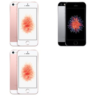 6 Pcs – Apple iPhone SE – Refurbished (GRADE B – Unlocked) – Models: 3A850LL/A, MLY22LL/A – TF, MLLW2LL/A