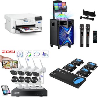 Pallet – 70 Pcs – Projector, Accessories, Speakers, Powered – Customer Returns – Roconia, PrettyCare, AUOSHI, DR.J Professional