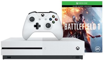 5 Pcs – Microsoft MAIN-26554 Xbox One S 500GB Console – Battlefield 1 Bundle – Refurbished (GRADE C) – Video Game Consoles