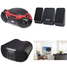 Pallet - 107 Pcs - Accessories, Boombox, Shelf Stereo System, Speakers - Customer Returns - onn., Onn, One For All, SANUS