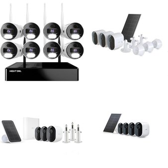 Pallet – 60 Pcs – Security & Surveillance – Damaged / Missing Parts / Tested NOT WORKING – Arlo, Night Owl, ARLO ESSENTIAL, Roo