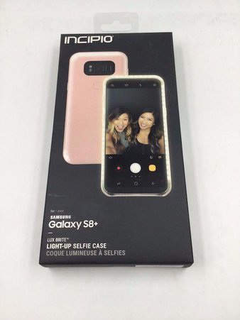 59 Pcs – Incipio WM-SA-893-ROS Samsung Galaxy S8+ LUX Brite Light-Up Selfie Case – Rose – Like New, Used, New – Retail Ready