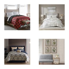 6 Pallets - 554 Pcs - Rugs & Mats, Curtains & Window Coverings, Bedding Sets, Blankets, Throws & Quilts - Mixed Conditions - Unmanifested Home, Window, and Rugs, Madison Park, Fieldcrest, Unmanifested Bedding
