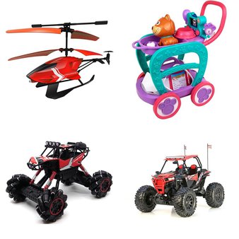 Pallet – 49 Pcs – Vehicles, Trains & RC, Vehicles, Pretend & Dress-Up, Action Figures – Customer Returns – New Bright, Sky Rover, Kid Connection, Hyper Bicycles