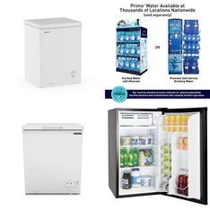Pallet - 5 Pcs - Freezers, Bar Refrigerators & Water Coolers, Refrigerators, Humidifiers / De-Humidifiers - Customer Returns - Frigidaire, Primo International, LEVOIT, HISENSE