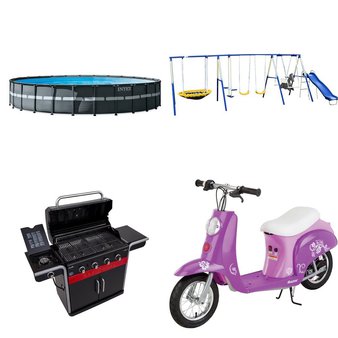 2 Pallets – 16 Pcs – Outdoor Play, Pools & Water Fun, Living Room, Grills & Outdoor Cooking – Overstock – Intex, DHP, Sportspower