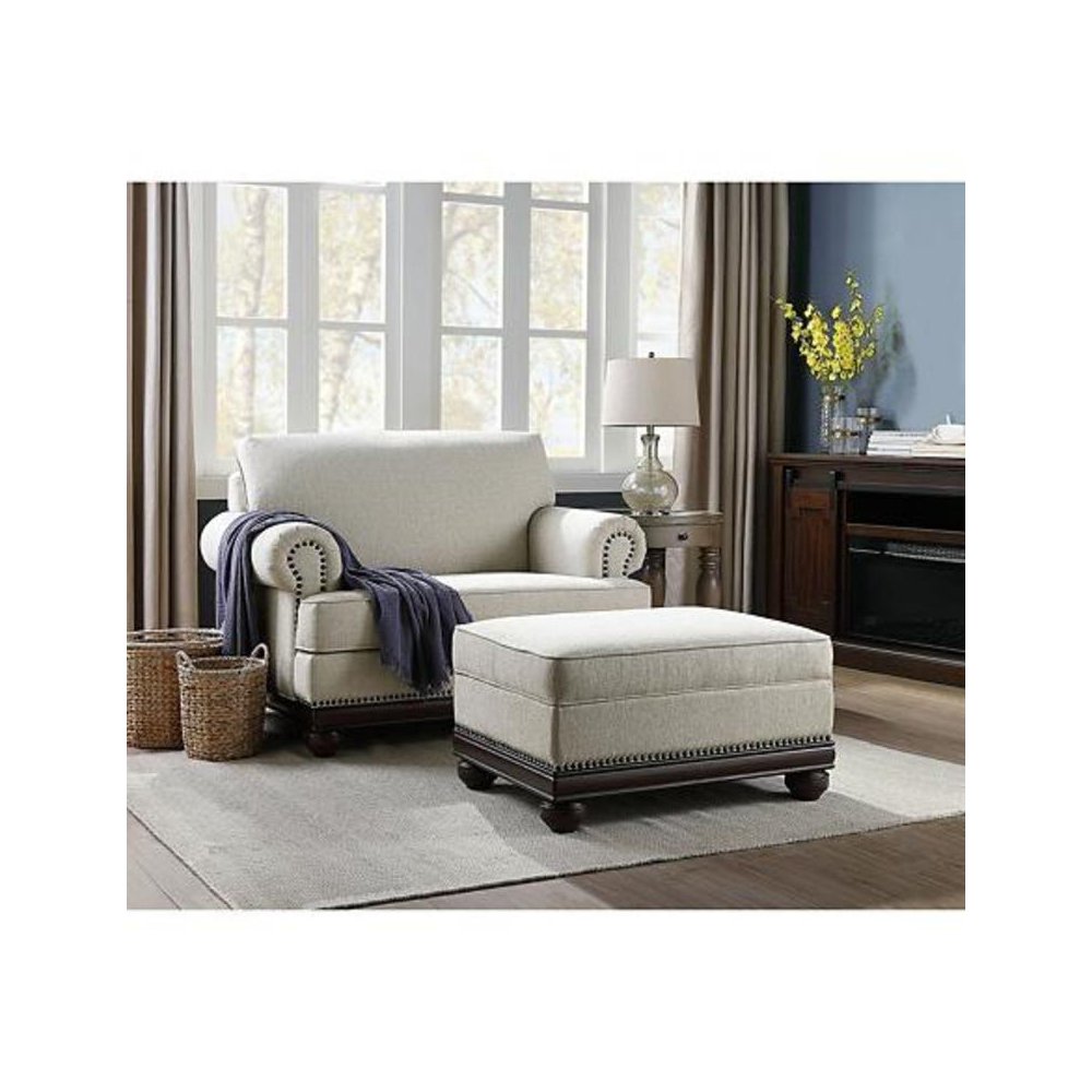 Grayson oversized chair shop and storage ottoman