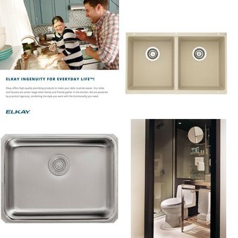 Pallet – 16 Pcs – Kitchen & Bath Fixtures, Hardware – Customer Returns – Kohler, Toto, ELKAY, Blanco