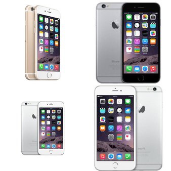 6 Pcs – Apple iPhone 6 – Refurbished (GRADE A – Unlocked) – Models: MG4Q2LL/A, MG4X2LL/A, MG5W2LL/A, 3A021LL/A