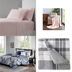 Pallet - 43 Pcs - Sheets, Covers and Toppers - Mixed Conditions - Private Label Home Goods, Sunbeam, Madison Park, MODERN HEIRLOOM