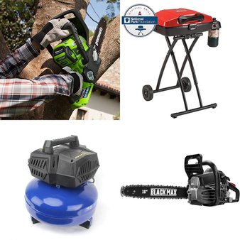 Pallet – 9 Pcs – Other, Unsorted, Power Tools, Camping & Hiking – Customer Returns – Ozark Trail, The Coleman Company, Inc., Green works, Black Max