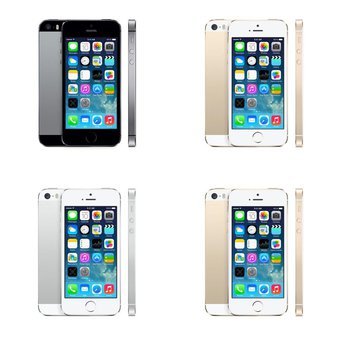 6 Pcs – Apple iPhone 5S – Refurbished (GRADE C – Unlocked) – Models: ME341LL/A, ME372LL/A, ME346LL/A, ME342LL/A – Smartphones
