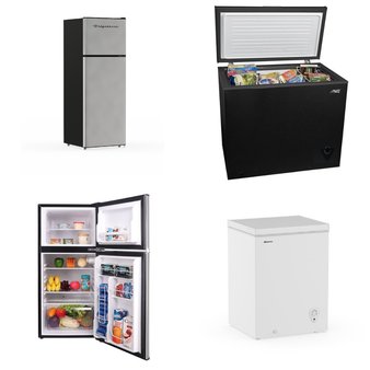 Pallet – 5 Pcs – Freezers, Refrigerators, Fireplaces – Customer Returns – Frigidaire, HISENSE, Arctic King, ChimneyFree
