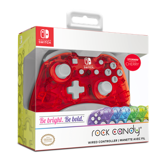PDP 500-181-NA-RD Rock Candy Mini Wired Controller For Nintendo Switch, Stormin Cherry – Certified Refurbished