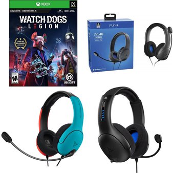 CLEARANCE! 2 Pallets – 557 Pcs – Microsoft, Audio Headsets, Other, Batteries & Chargers – Customer Returns – PDP, Electronic Arts, Ubisoft, Masque Publishing