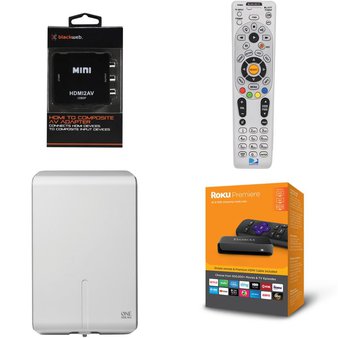 Pallet – 124 Pcs – Electronics Accessories – Customer Returns – Blackweb, DirecTV, One For All, Roku