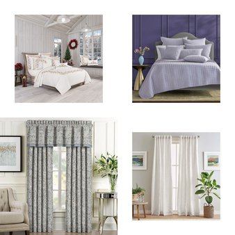 CLEARANCE! 3 Pallets – 396 Pcs – Curtains & Window Coverings, Bedding Sets, Sheets, Pillowcases & Bed Skirts, Rugs & Mats – Mixed Conditions – Unmanifested Home, Window, and Rugs, Asstd National Brand, Madison Park, Max Blackout